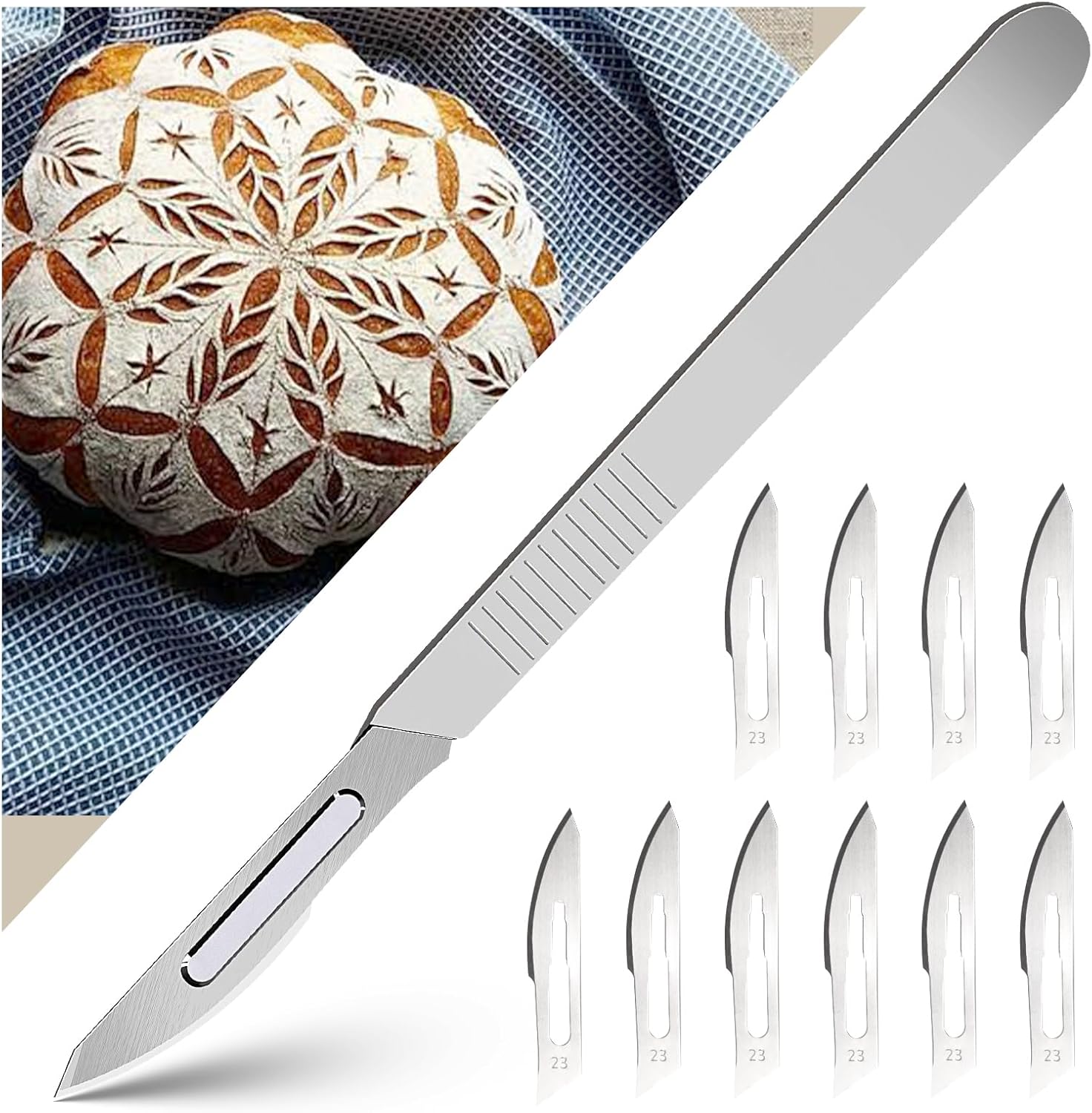 Bread Lame & Sourdough Scoring Tool - Professional Bread Scoring Tool with 10 Ultra-Sharp Blades