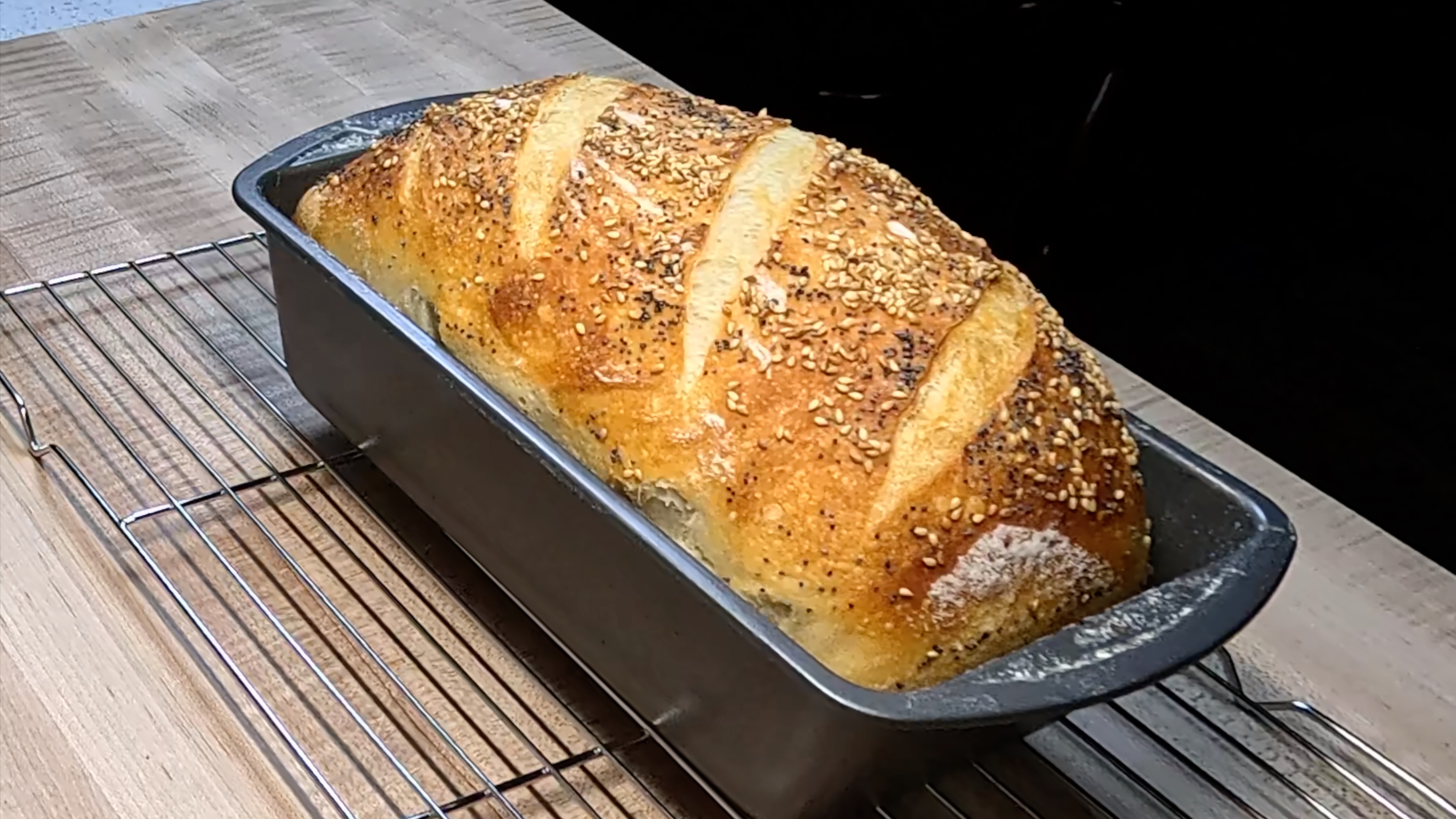 Same-Day Sourdough Sandwich Loaf with Seeds